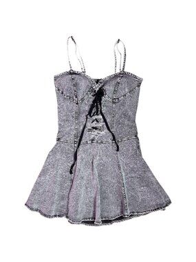 Hot Topic Social Collision Acid Wash Denim Mini Dress Women’s Small
